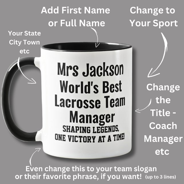 Name, Worlds Best Lacrosse Team Manager  Mug (Creator Uploaded)