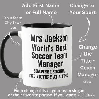 Name, Worlds Best Soccer Team Manager  Mug