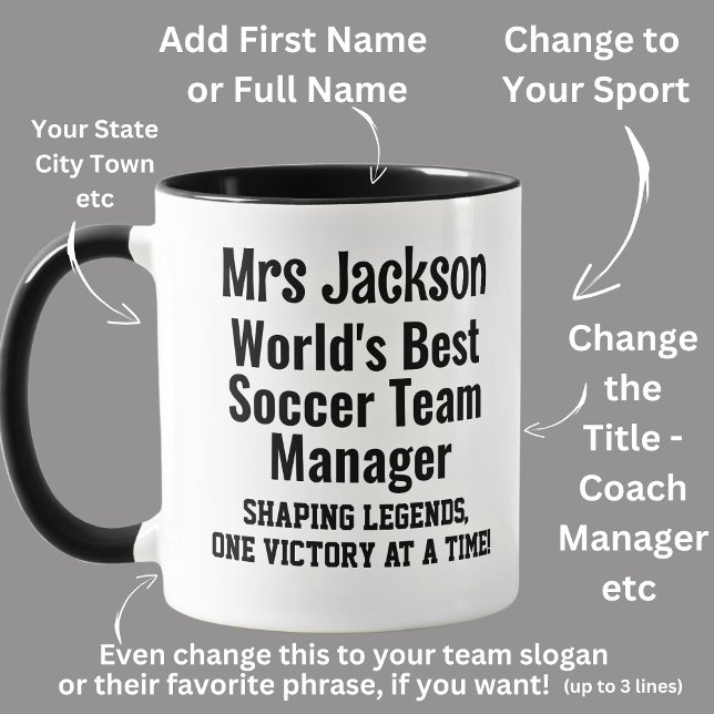 Name, Worlds Best Soccer Team Manager  Mug (Creator Uploaded)