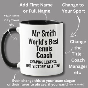 Name, Worlds Best Tennis Coach  Mug