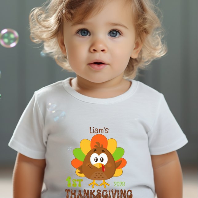 Name Year First Thanksgiving white  Baby T-Shirt (Creator Uploaded)