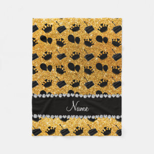 Name yellow glitter crowns balloons cake fleece blanket