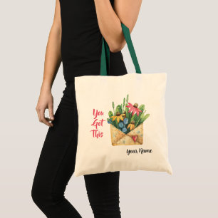 Name, You Got This Watercolor Floral Tote Bag