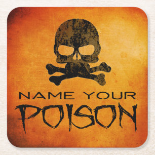 Name Your Poison Halloween paper coasters
