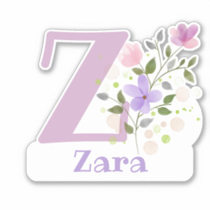 Name Zara with the Letter Z Sticker Cut-Out