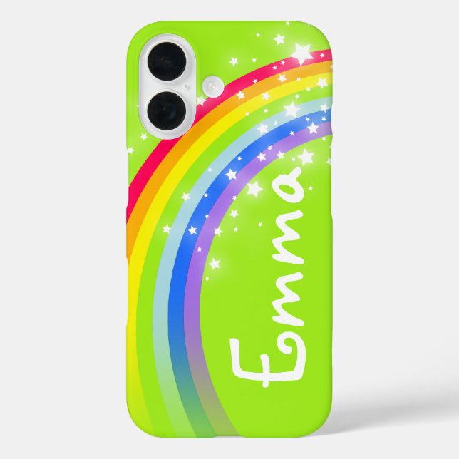 Named 4 letter rainbow green case (Back)