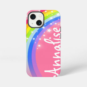 Named 8 letter rainbow red pink iPhone 13 mini case