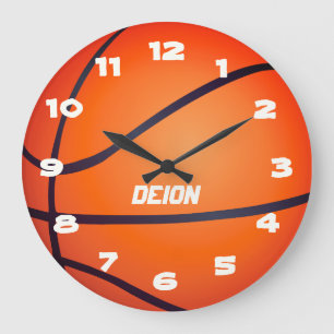 Named Athletic Basketball Large Clock