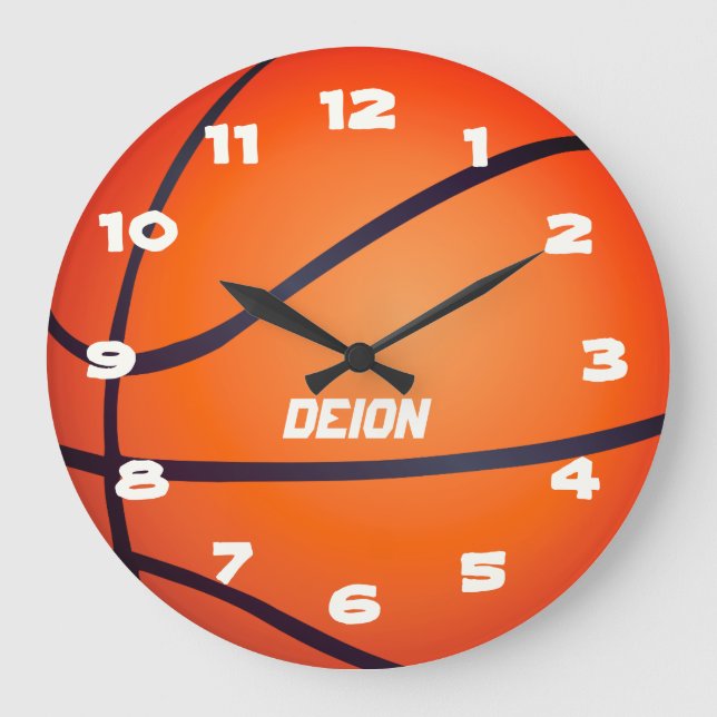 Named Athletic Basketball Large Clock (Front)