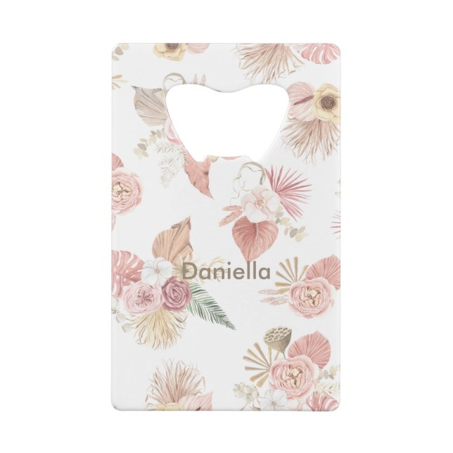 Named Boho Pink Green Florals (Back)