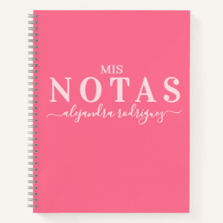 Named Elegant Pink Coral Notebook