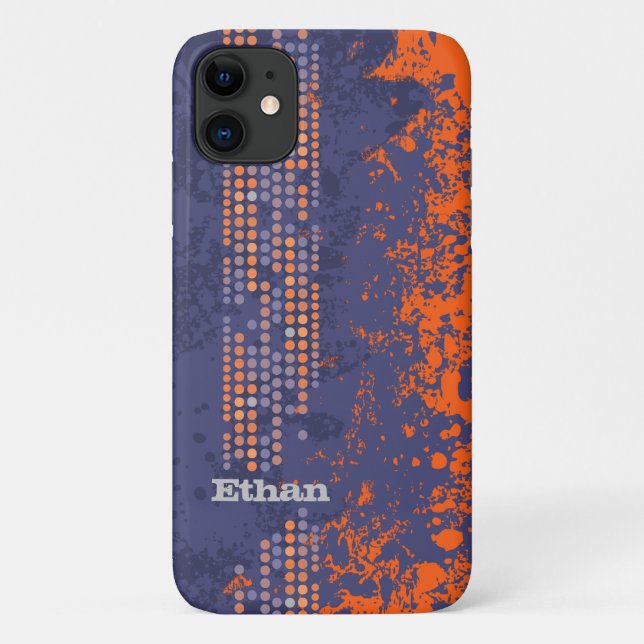 Named navy orange surf style Case-Mate iPhone case (Back)