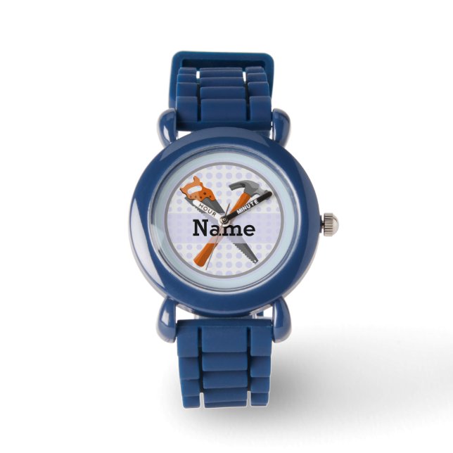 Named Personalised Tools design for boys. Watch (Front)