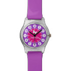 Named pink purple numbered watch