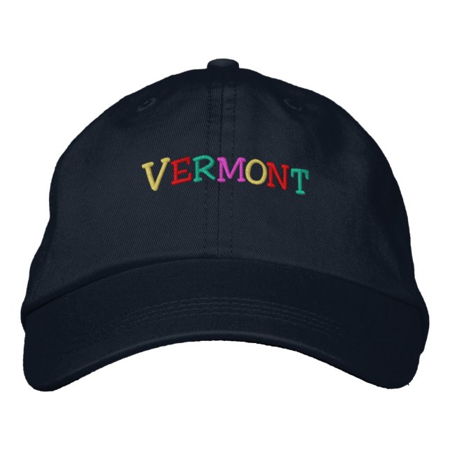 Namedrop Nation_Vermont multi-coloured Embroidered Hat (Front)
