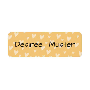 Namensaufkleber eckig - Herzchen gelb Return Address Label