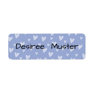 Namensaufkleber eckig - Herzchen lila blau Return Address Label