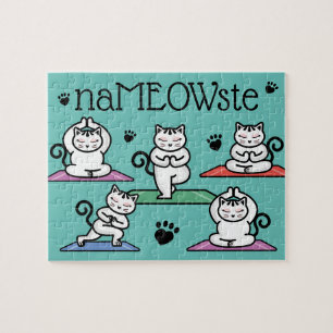 NaMEOWste Cute Cats in Yoga Meditating Poses Jigsaw Puzzle