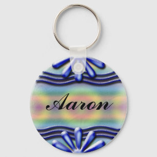 Nameplate Blue Key Ring