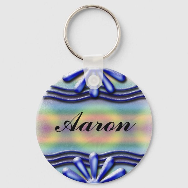 Nameplate Blue Key Ring (Front)