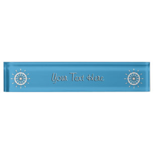Nameplate - White Helms with Text