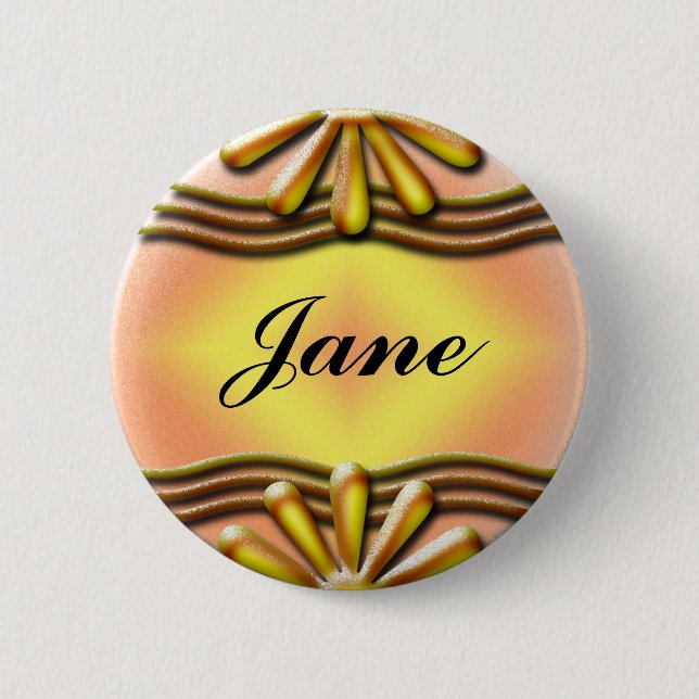 Nameplate Yellow 6 Cm Round Badge (Front)