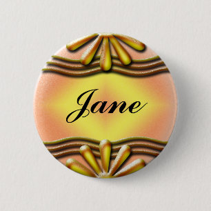 Nameplate Yellow 6 Cm Round Badge