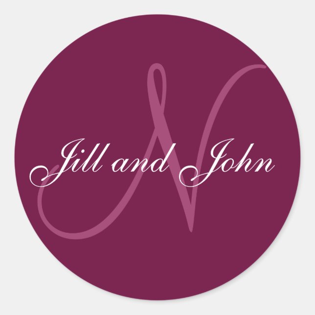 Names and Initial Monogram N Sticker (Front)