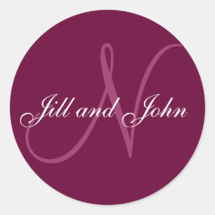 Names and Initial Monogram N Sticker