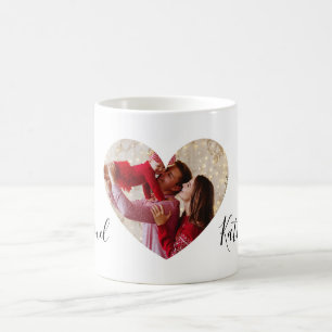 Names and Photo in Love Symbol Coffee Mug