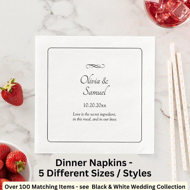 Names Date Message Black White Infinity  Napkin (Creator Uploaded)