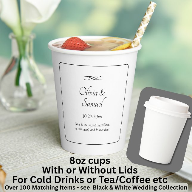 Names Date Message Black White Infinity  Paper Cups (Creator Uploaded)