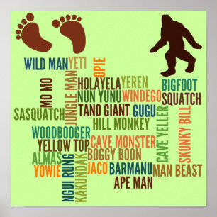 Names For Bigfoot Poster