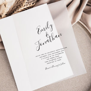 Names in Calligraphy Script Wedding Vellum Invitations
