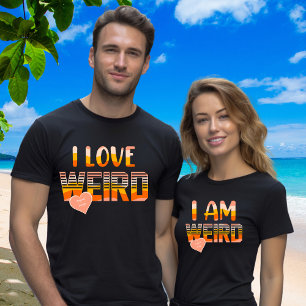 Names in Heart Cute Retro Matching Couple T-Shirt