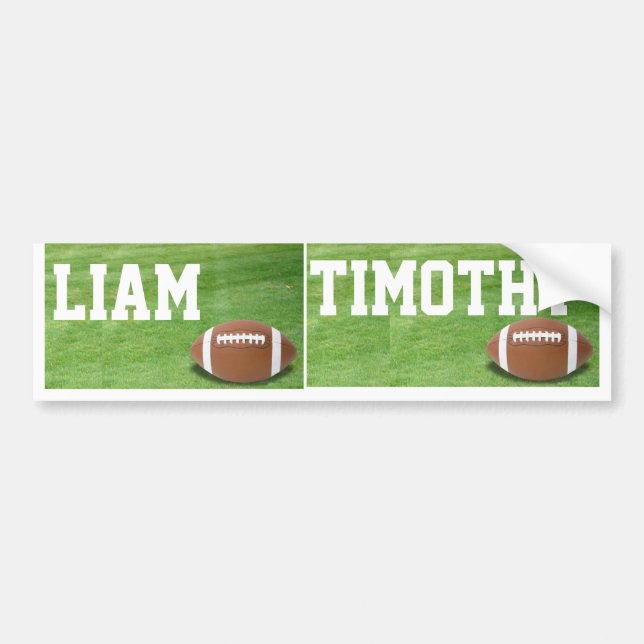 Names Liam & Timothy Football sign/sticker/magnet Bumper Sticker (Front)