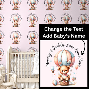 Names Love Baby Name - Cute Teddy Bear on Pink     Wallpaper