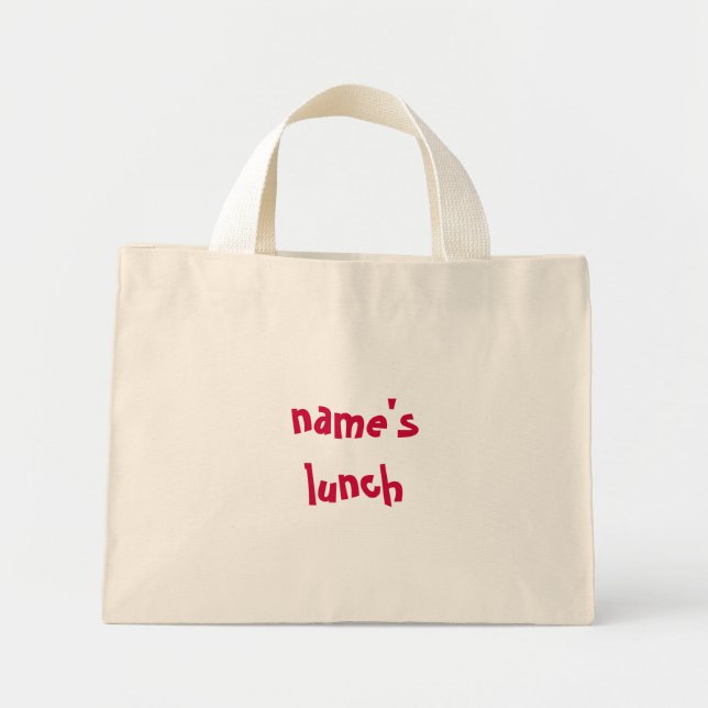 name's lunch - personalise for your little one mini tote bag (Front)