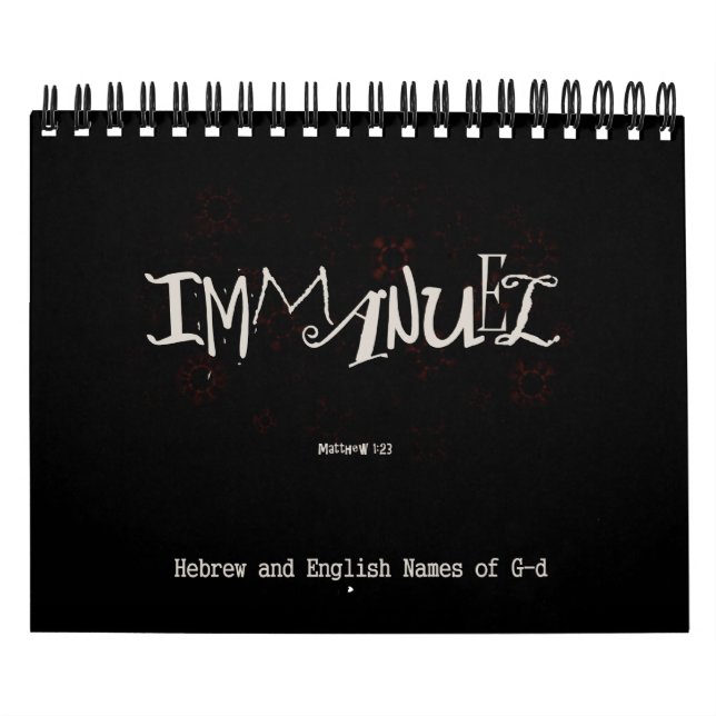 Names of G-d in hebrew and english Calendar (Cover)