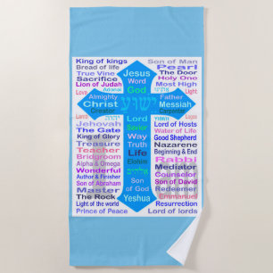 Names of God and Jesus Beach Towel