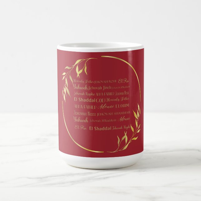 Names of God Coffee Mug (Red/Gold) (Center)