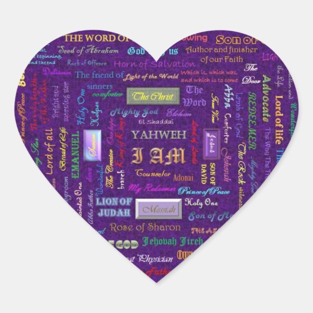 names of God heart stickers (Front)