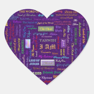 names of God heart stickers