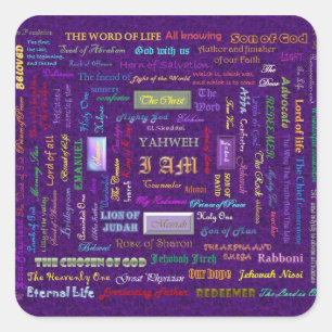 names of God square stickers