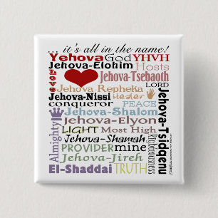 Names of God-Subway Art 15 Cm Square Badge