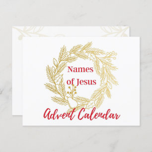Names Of Jesus Advent Calendar Cover Postcard