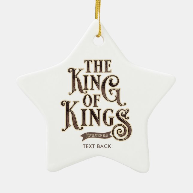 Names of Jesus Christ The King of Kings Bible Ceramic Ornament (Back)