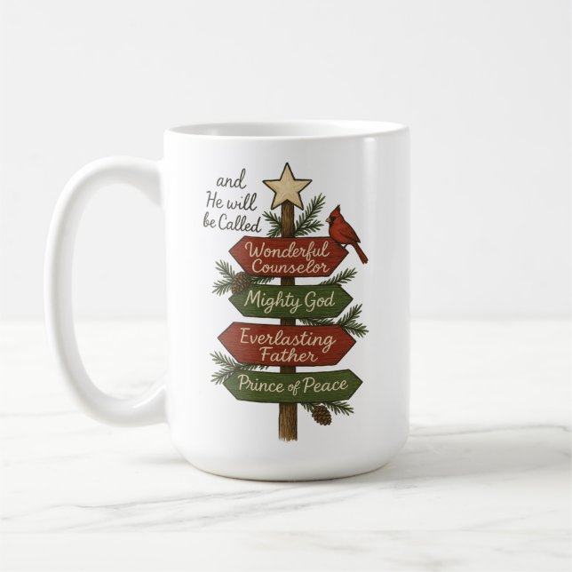 Names of Jesus Christian Christmas  Coffee Mug (Left)