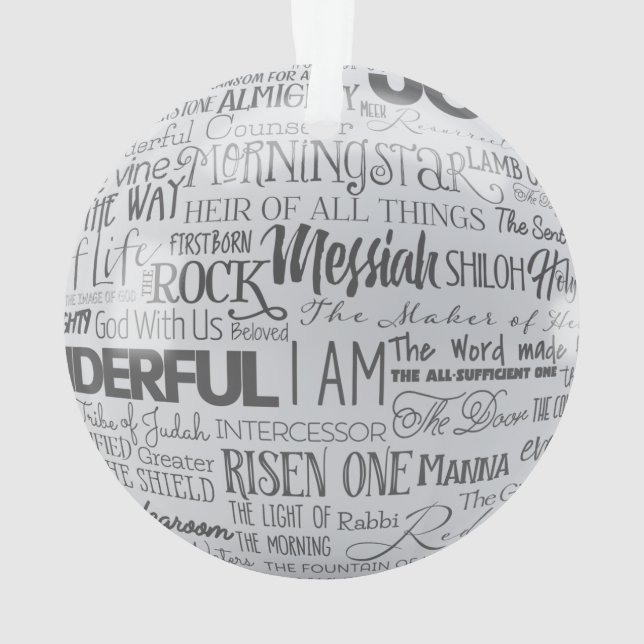 Names of Jesus Christian Christmas Ornament (Back)