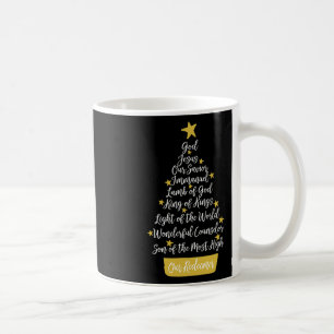 Names Of Jesus Christian Faith Christmas Tree Chri Coffee Mug
